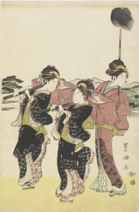 Oiran (Hoogwaardige Courtisane) Reizend als een Mitate van Daimyo Processie, laat 18e-begin 19e eeuw